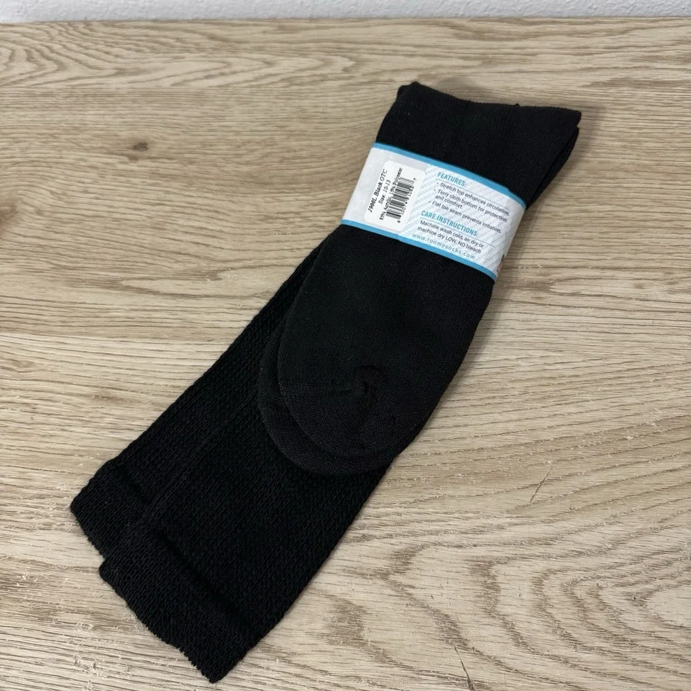 Roomy Socks Black Diabetic Socks‎ J900L OTC Mens Size 10-13 Acrylic & Polyester
